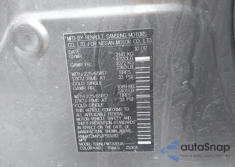 2018 Nissan Rogue S from USA, damaged, VIN KNMAT2MV5JP513282